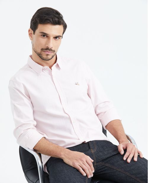 Camisa Slim Fit Manga Larga en Oxford Algodón para Hombre