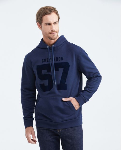 Buzo cerrado con Capucha y Estampado Frontal para Hombre