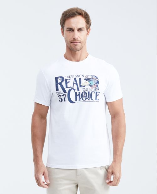 Camiseta Slim Fit Estampada Cuello Redondo para Hombre