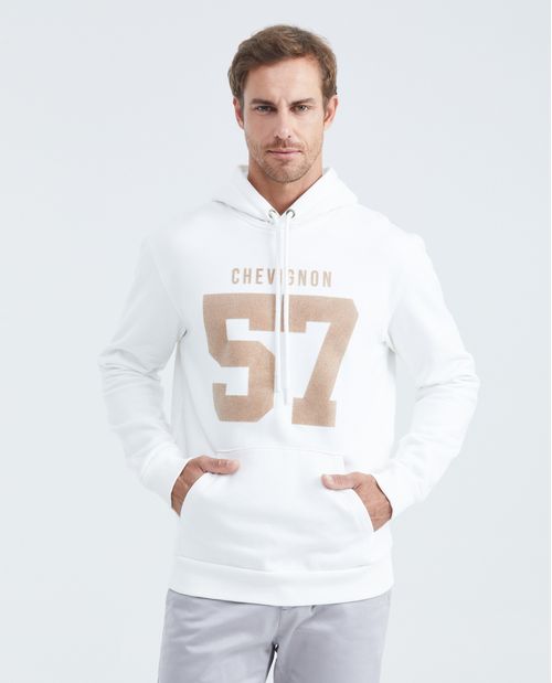 Buzo cerrado con Capucha y Estampado Frontal para Hombre