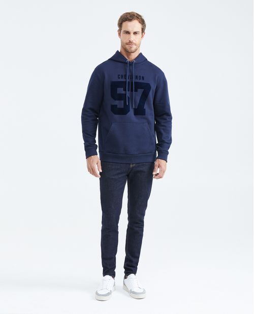Buzo cerrado con Capucha y Estampado Frontal para Hombre