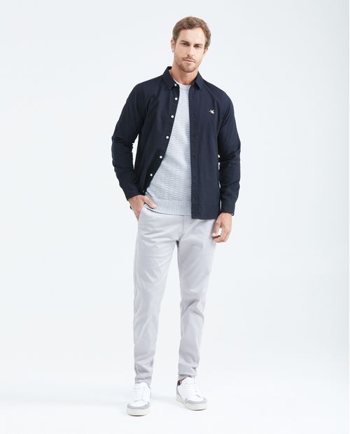 Camisa Slim Fit Manga Larga en Oxford Algodón para Hombre