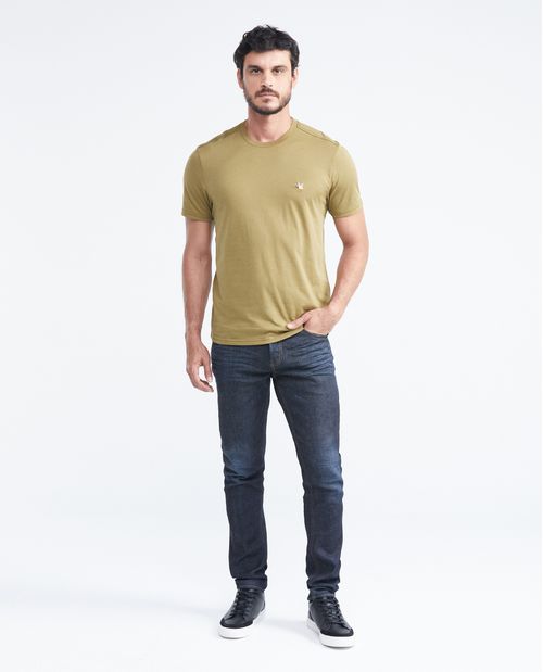 Camiseta Básica Slim Fit Cuello Redondo en Algodón Pima para Hombre