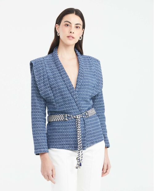 Chaqueta Tipo Kimono con Cinturón para Mujer