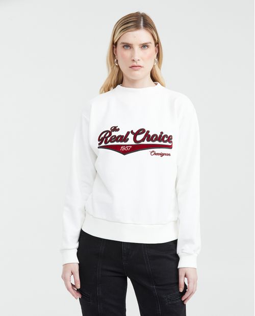 Buzo Cerrado con Estampado, Apliques y Corte Láser para Mujer