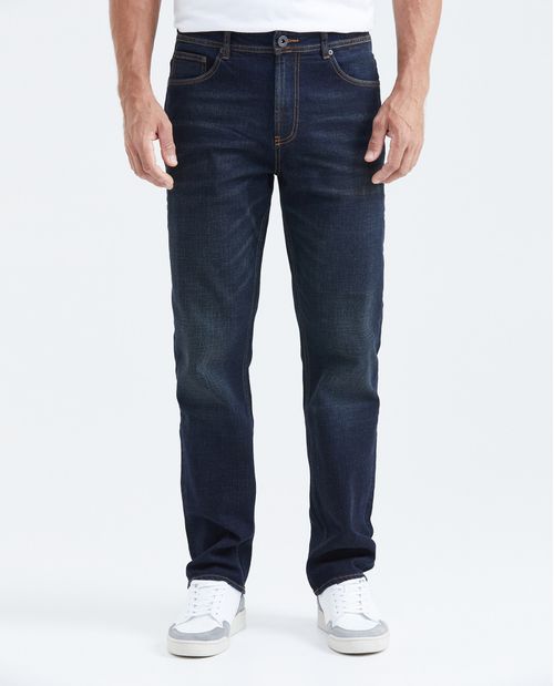 Jean Relaxed Fit Tiro Alto Boot Cut Azul Ultra Oscuro Lavado Vintage para Hombre