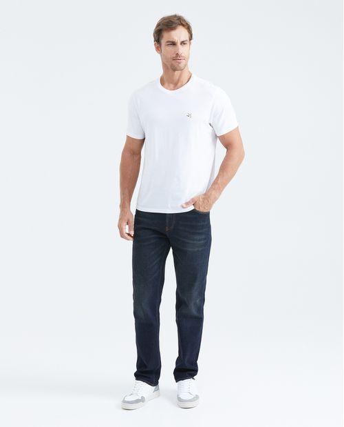 Jean Relaxed Fit Tiro Alto Boot Cut Azul Ultra Oscuro Lavado Vintage para Hombre