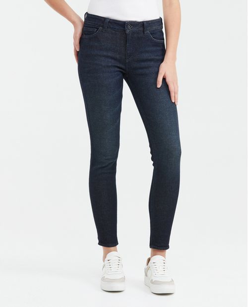 Jean Low Rise Bota Slim Azul Ultra Oscuro para Mujer