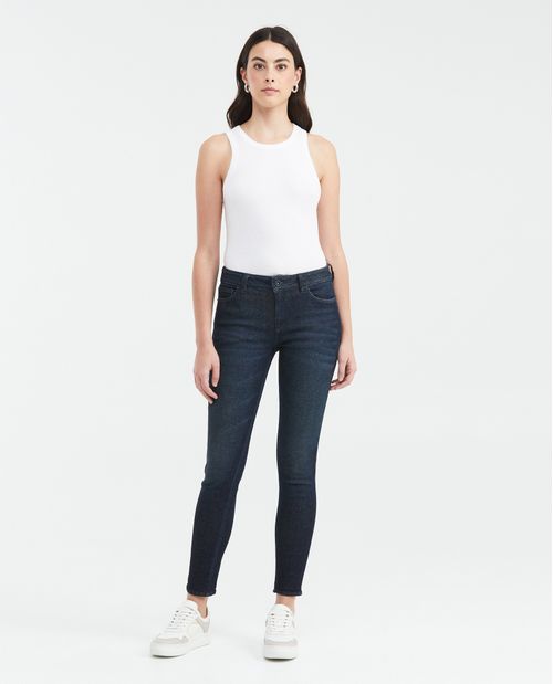 Jean Low Rise Bota Slim Azul Ultra Oscuro para Mujer