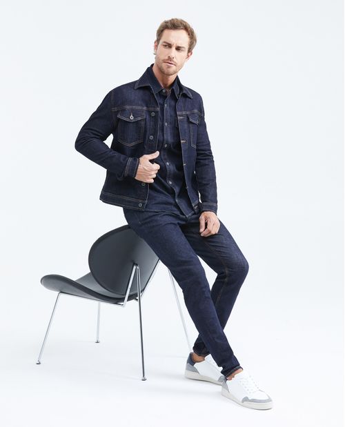Chaqueta en Denim Azul Oscuro para Hombre