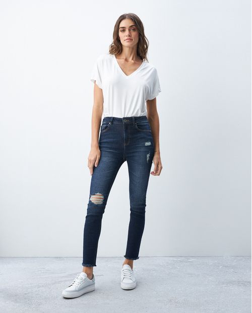 Jean de Mujer High Cosmo Hyper Pulse, Super High Rise Bota Skinny - Azul Oscuro