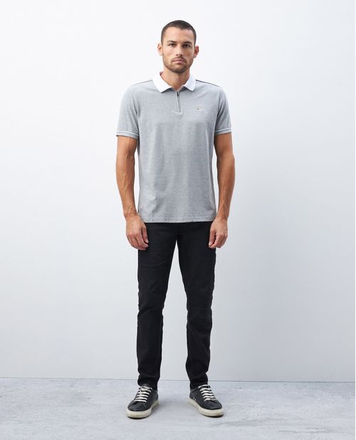 Camiseta de Hombre Tipo Polo, Classic Fit Manga Corta - Perilla de Cierre