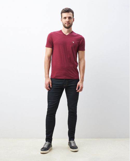Camiseta de Hombre, Slim Fit Cuello en V - Algodón Peruano