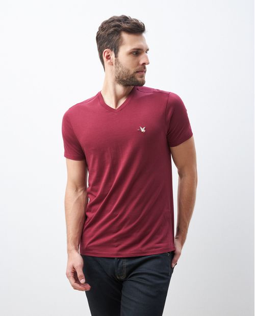 Camiseta de Hombre, Slim Fit Cuello en V - Algodón Peruano