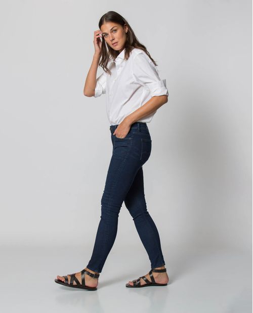 Jean de Mujer Cosmo Gymflex, High Rise Bota Skinny - Azul Oscuro