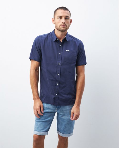 Camisa de Hombre, Classic Fit Manga Corta - Bolsillo Espada