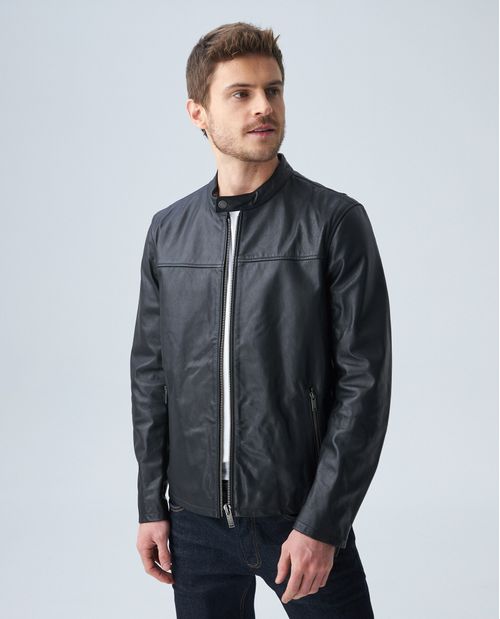 Chaqueta de Hombre en Cuero, Tipo Biker