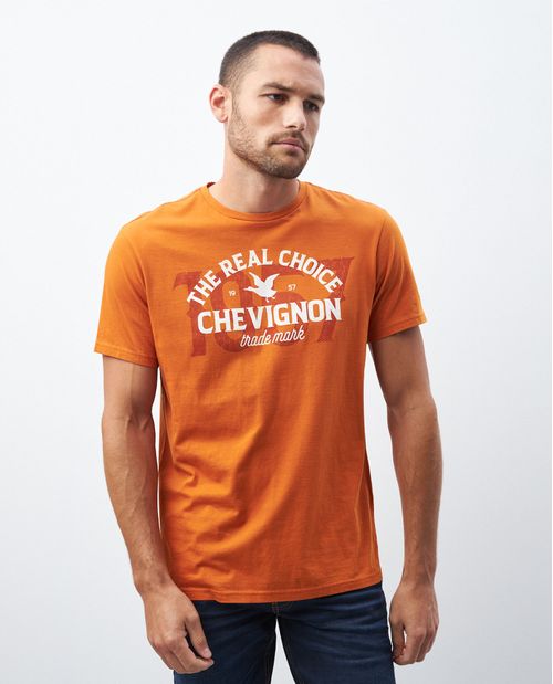 Camiseta de Hombre, Classic Fit Cuello Redondo - Gráfico Técnica Textil