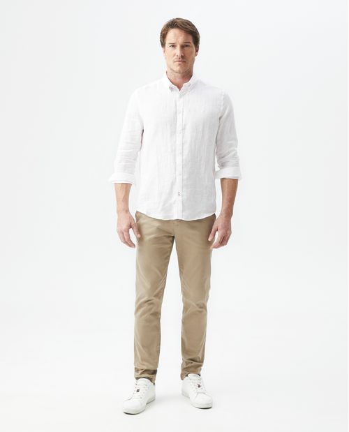Camisa de Hombre, Classic Fit Manga Larga - Lino Línea