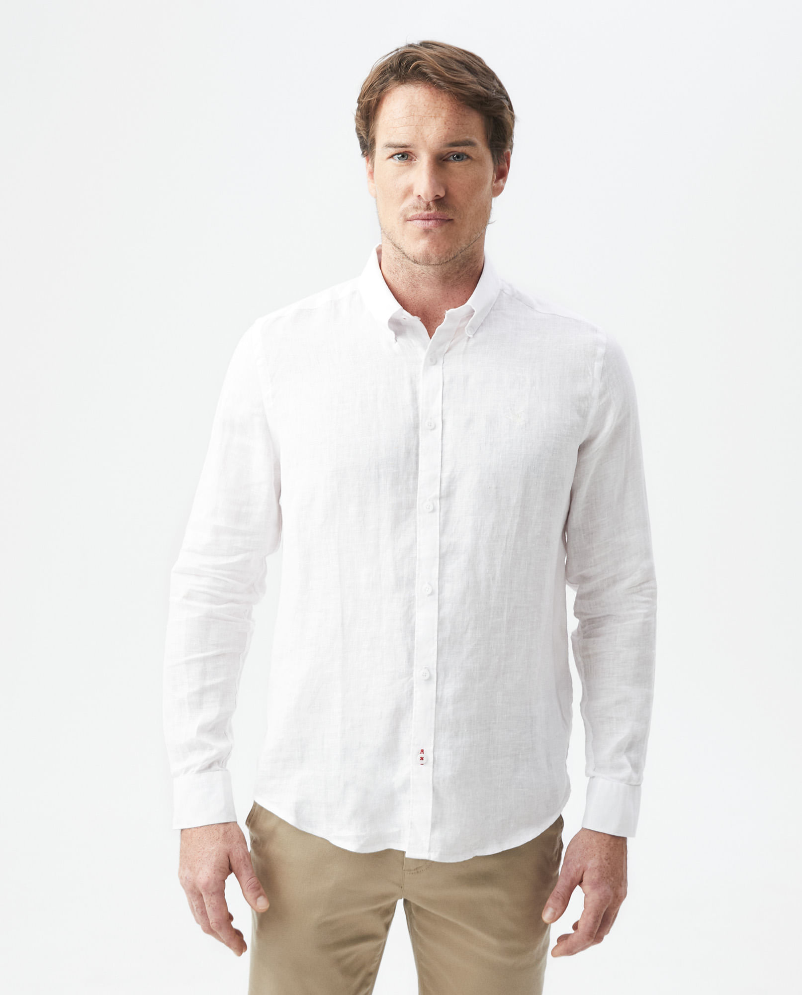 Camisas blancas de lino deals