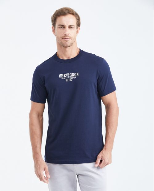 Camiseta Classic Fit con Estampado Cuello Redondo para Hombre