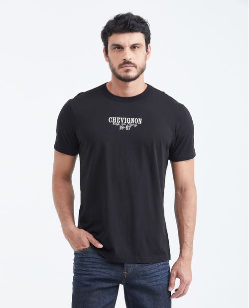 Camiseta Classic Fit con Estampado Cuello Redondo para Hombre