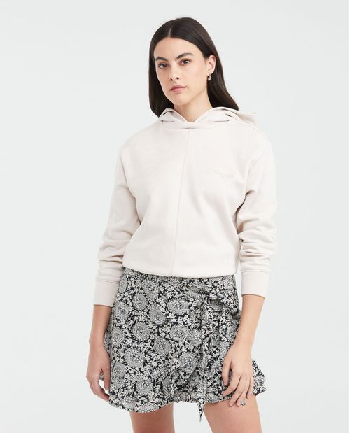 Buzo Cerrado con Capucha y Estampado Frontal para Mujer