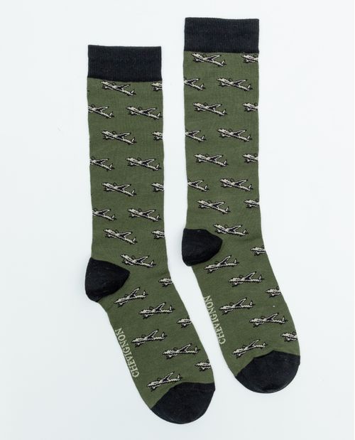 Medias Largas con Diseño de Aviones para Hombre
