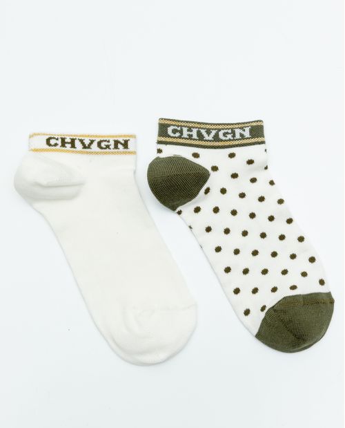 Dos Pares de Medias Tobilleras con Diseños Variados para Mujer