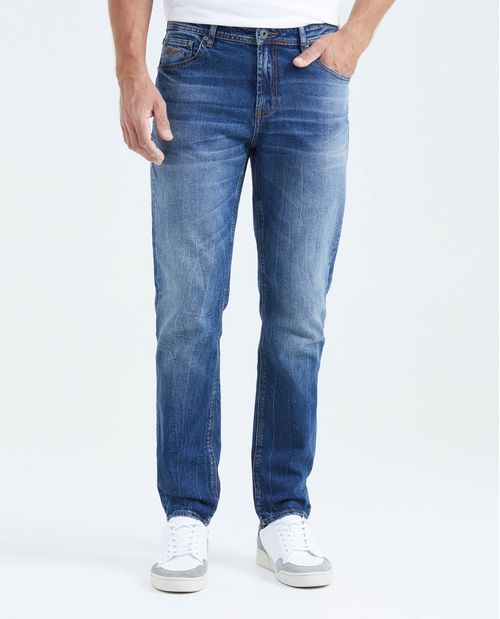 Jean Straight Fit Fit Medio Bota Slim Azul Claro para Hombre