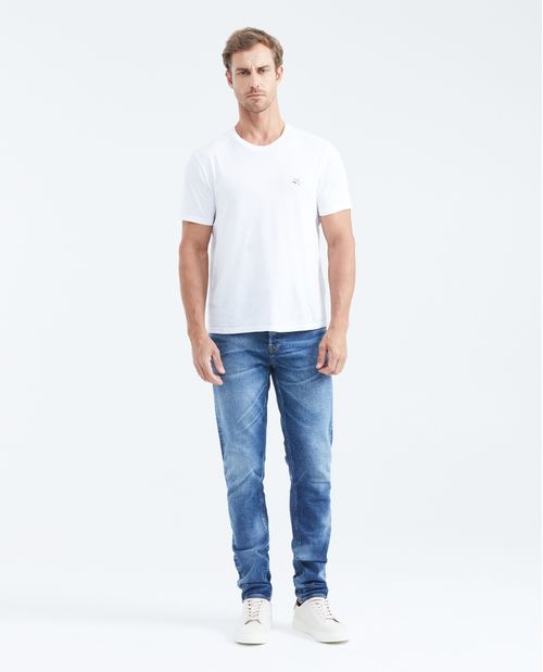 Jean Súper Slim Fit Fit Bajo Bota Super Slim Azul Medio para Hombre