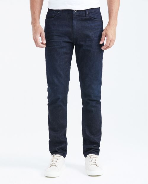 Jean Straight Fit Fit Medio Bota Slim Azul Ultra Oscuro con Resina para Hombre