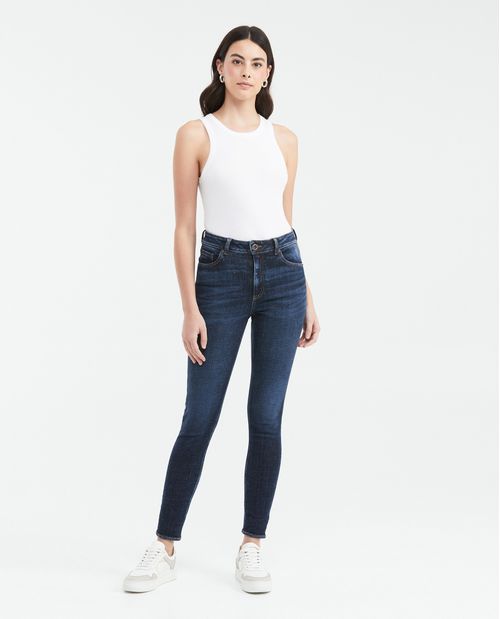 Jean Super High Rise Bota Slim Azul Ultra Oscuro para Mujer