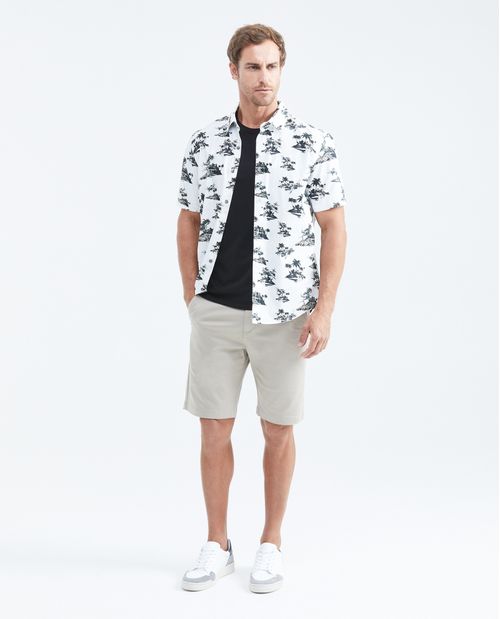 Camisa Classic Fit Manga Corta con Estampado Maxi Print para Hombre