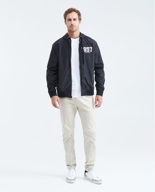 Chaqueta Tipo Rompevientos con Capucha Repelente al Agua para Hombre