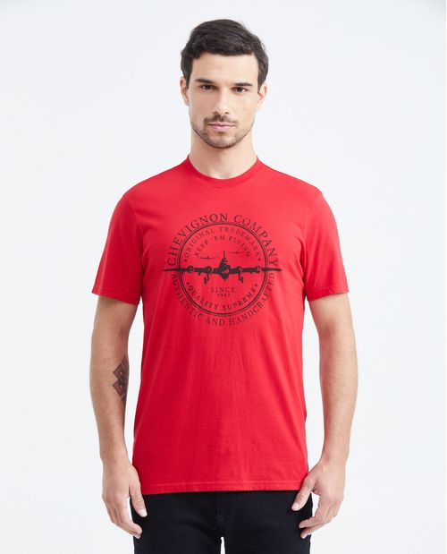 Camiseta Slim Fit Estampada Cuello Redondo para Hombre