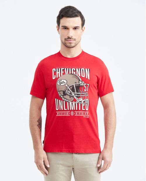 Camiseta Slim Fit Estampada Cuello Redondo para Hombre