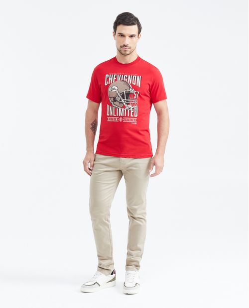 Camiseta Slim Fit Estampada Cuello Redondo para Hombre
