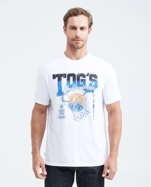 Camiseta Classic Fit Estampada Cuello Redondo para Hombre