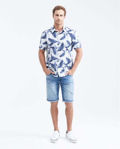 Camisa Classic Fit Manga Corta con Estampado Maxi Print para Hombre