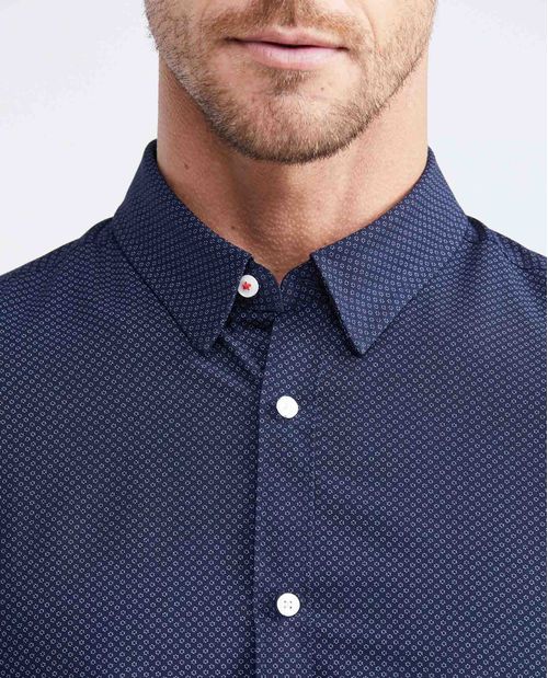 Camisa Premium Manga Larga con Estampado Mini Print para Hombre