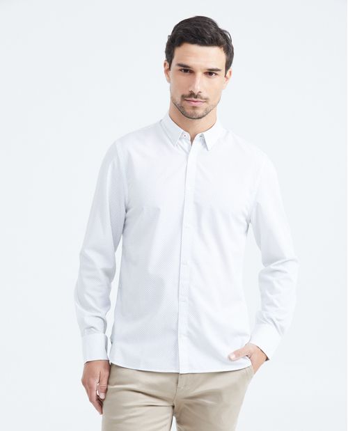 Camisa Premium Manga Larga con Estampado Mini Print para Hombre