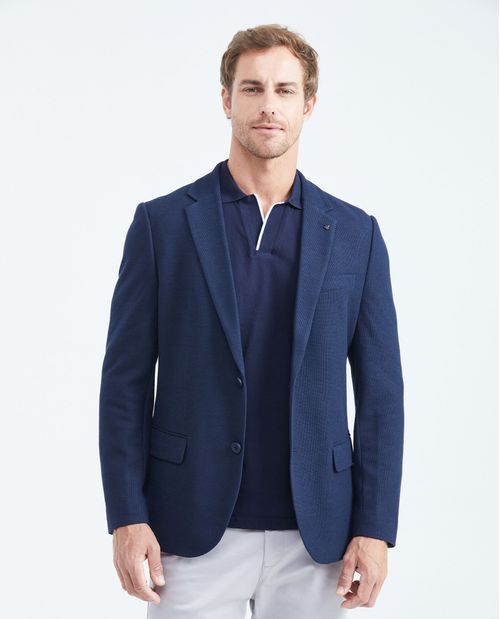 Blazer en Tejido de Punto Simulación Doble Prenda con Capucha para Hombre