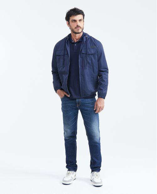 Chaqueta Tipo Rompevientos con Capucha Repelente al Agua para Hombre