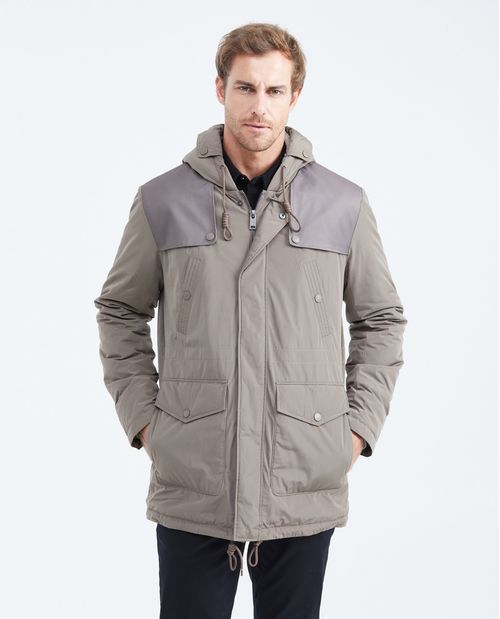 Chaqueta Tipo Parka con Capucha con Ovejero Interno para Hombre