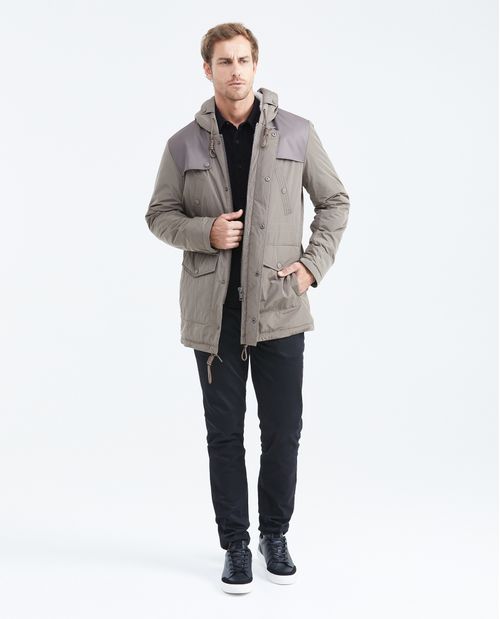 Chaqueta Tipo Parka con Capucha con Ovejero Interno para Hombre