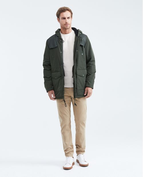 Chaqueta Tipo Parka con Capucha con Ovejero Interno para Hombre