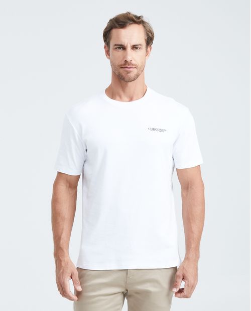 Camiseta Slim Fit con Estampado Cuello Redondo en Algodón más Grueso para Hombre