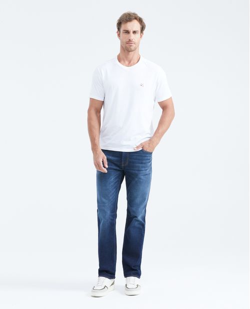 Jean Relaxed Fit Tiro Alto Boot Cut Azul Oscuro para Hombre