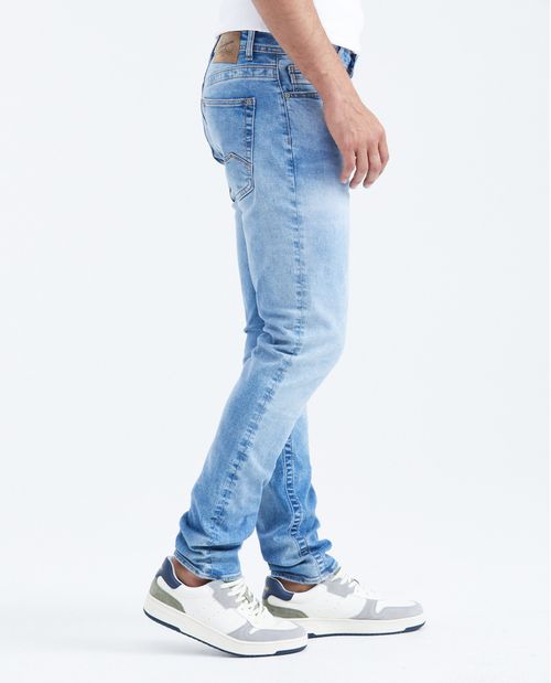 Jean Slim Fit Tiro Medio Bota Slim Azul Claro para Hombre